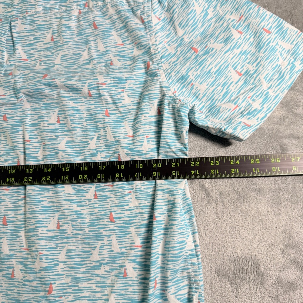 Chubbies Short Sleeve Button Up Shirt Sailboat Wave Print Mens Large (read) - Picture 8 of 10